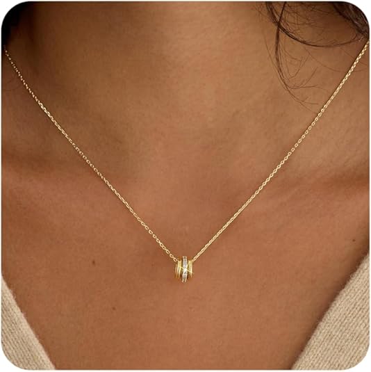 Gold Necklace for Women – 14K Gold Plated Dainty Pendant Choker Chain