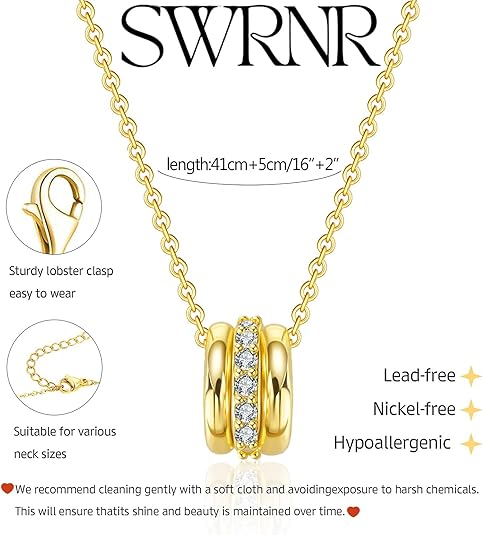 Gold Necklace for Women – 14K Gold Plated Dainty Pendant Choker Chain