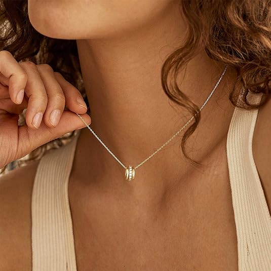 Gold Necklace for Women – 14K Gold Plated Dainty Pendant Choker Chain
