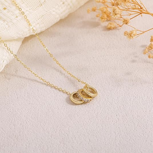 Gold Necklace for Women – 14K Gold Plated Dainty Pendant Choker Chain