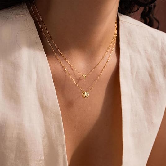 Gold Necklace for Women – 14K Gold Plated Dainty Pendant Choker Chain