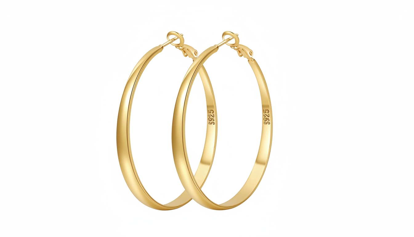 Aureza Large Gold Hoop Earrings – Thin Lightweight Hypoallergenic Hoops for Women  2. Keyword-Rich Version