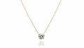 Aureza 14K Gold Plated Crystal Necklace – 1.5 Carat Solitaire Choker for Women