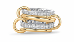 Aureza Interlocked Gold Rings for Women – 14K Gold Plated Stackable Statement Rings
