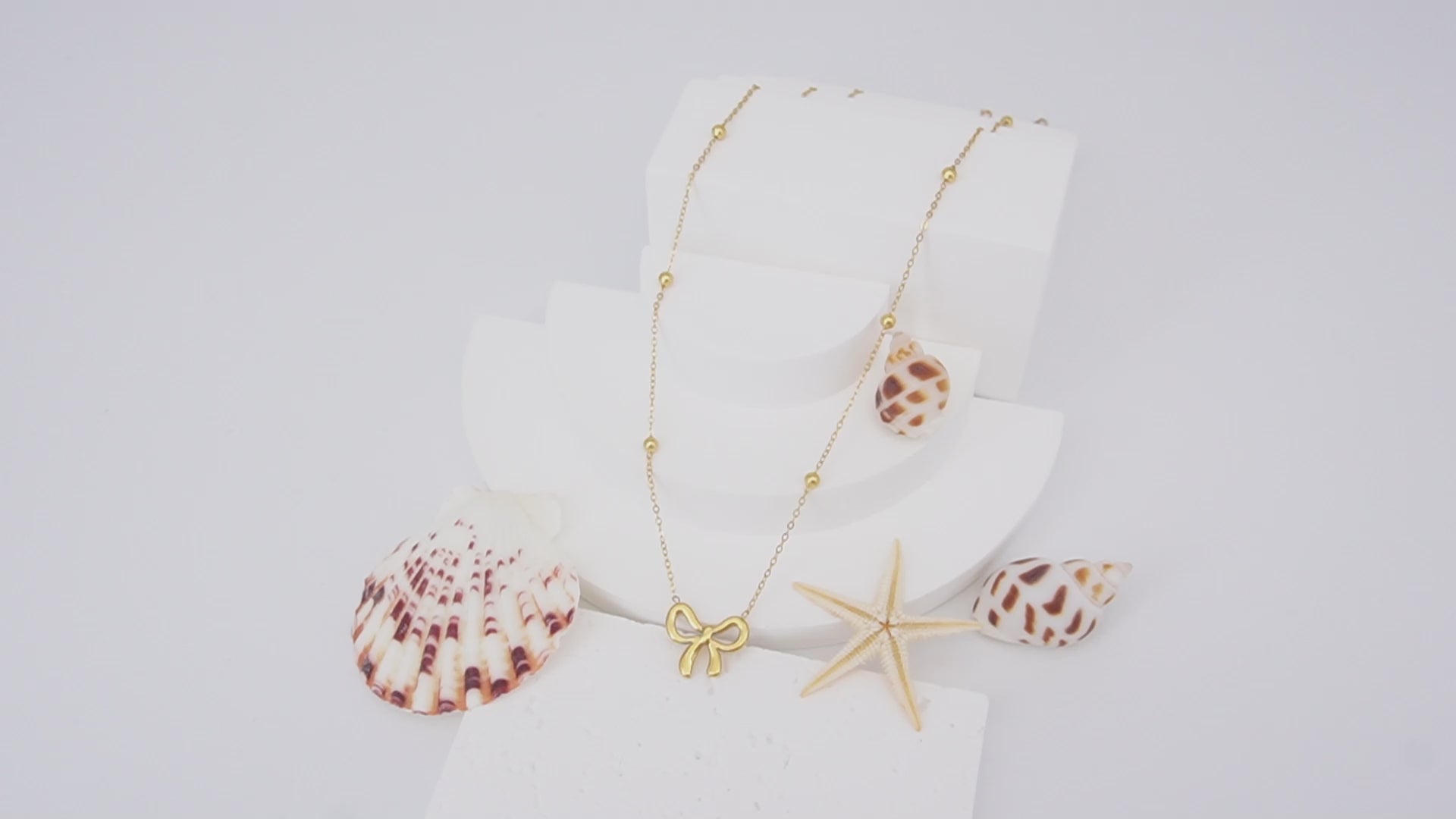 14K Gold Plated Bow Necklace for Women – Elegant Ribbon Choker, Luxury Jewelry by Aureza