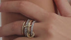 Aureza Interlocked Gold Rings for Women – 14K Gold Plated Stackable Statement Rings